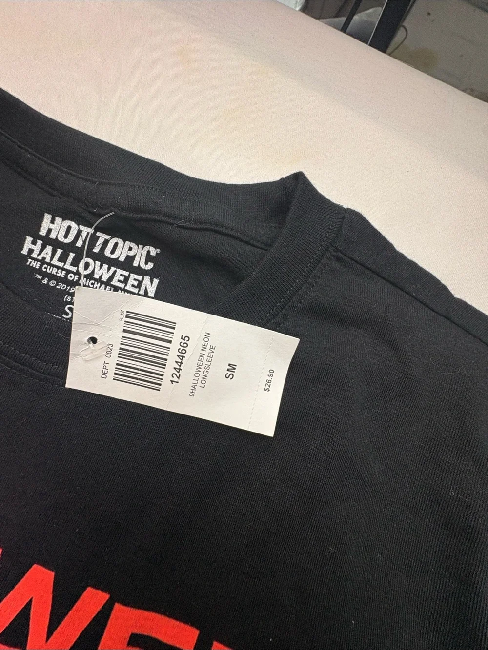 Hot Topic Black Crewneck Sweater with Blue and Red Halloween Graphics